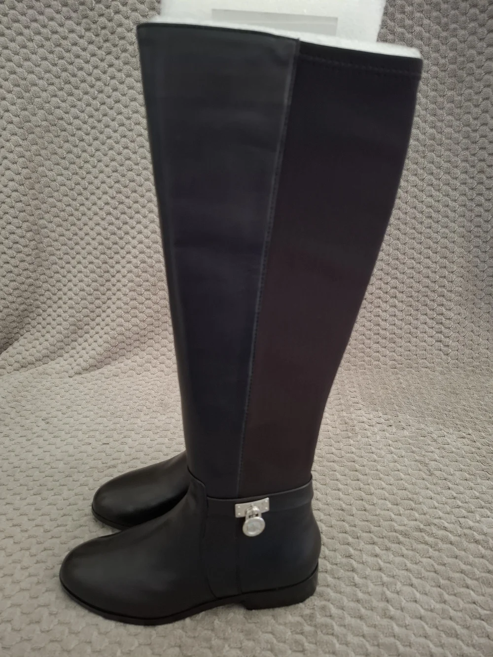 Michael Kors Hamilton Black Leather Tall Boots Size 5.5M